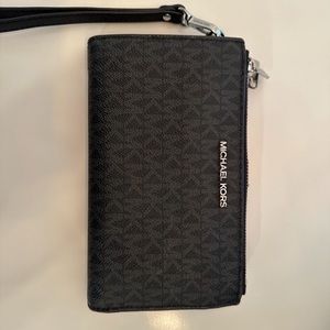 Michael Kora Large Double Zip Wristlet Wallet